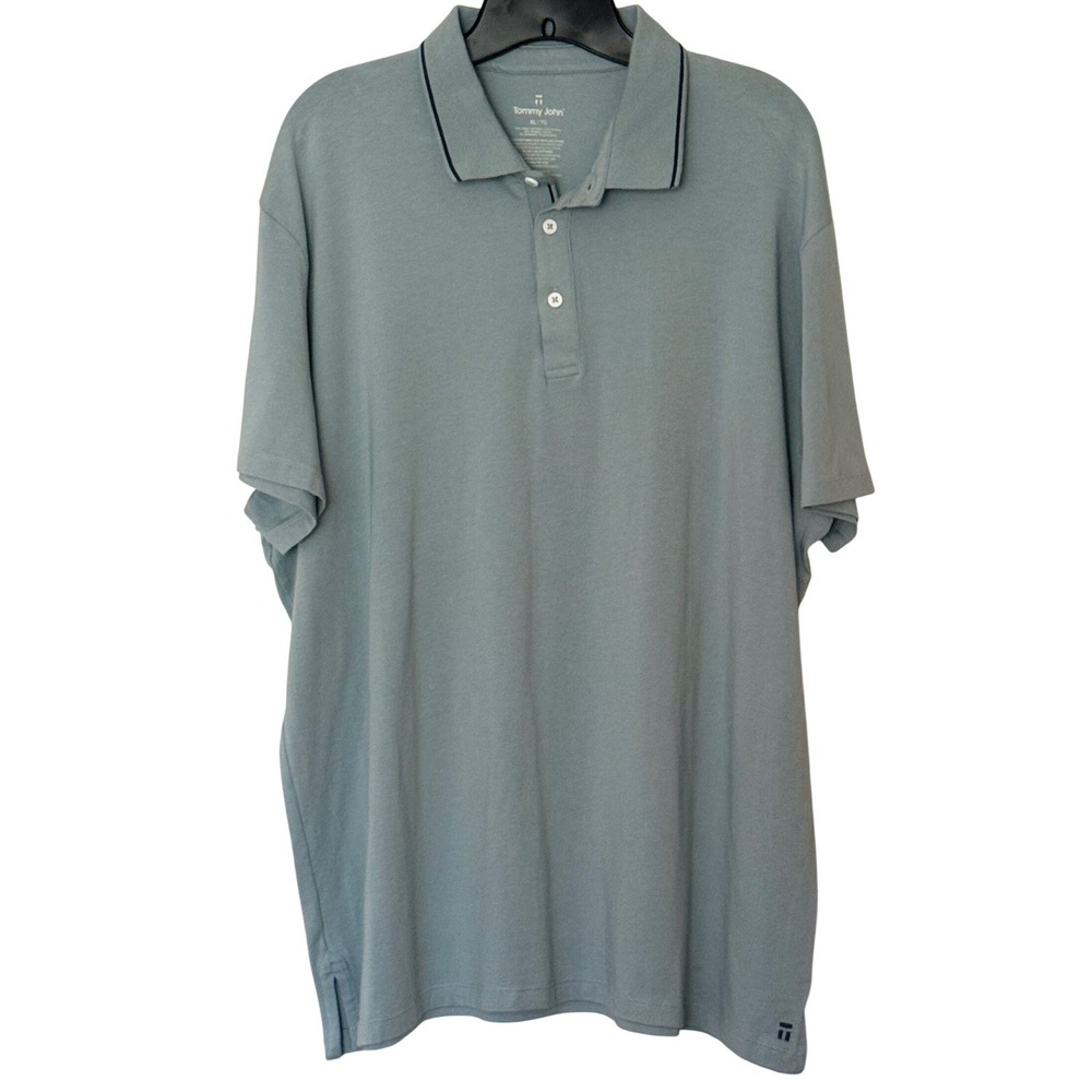 Tommy John Polo Shirt Light Blue Pima Cotton Modal Stretch Mens XL